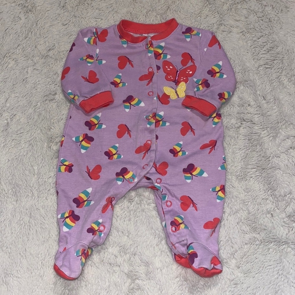 PEKKLE 3 month butterfly snap up footie/ sleeper 🦋